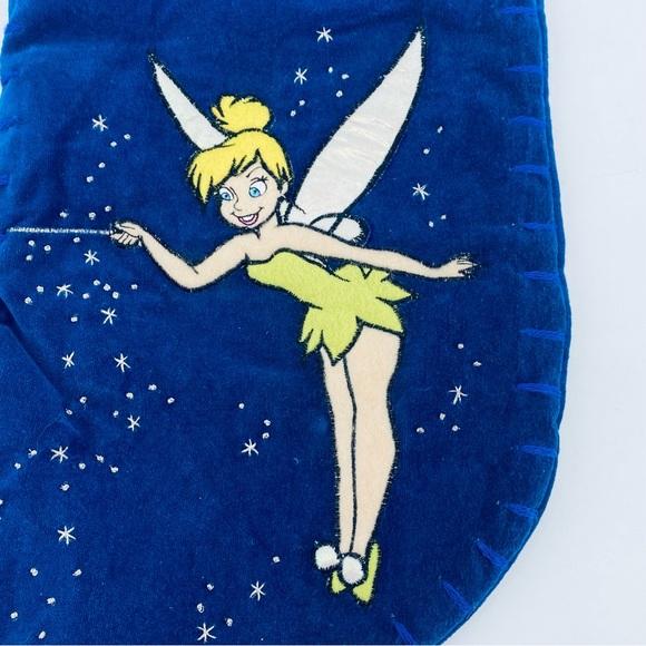 Disney Store 1999 VTG Tinkerbell Velvet Purple 17" Xmas Embroidered Stocking - Picture 3 of 7